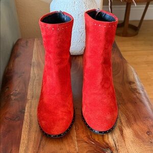 rag & bone Red Suede Ankle Boots